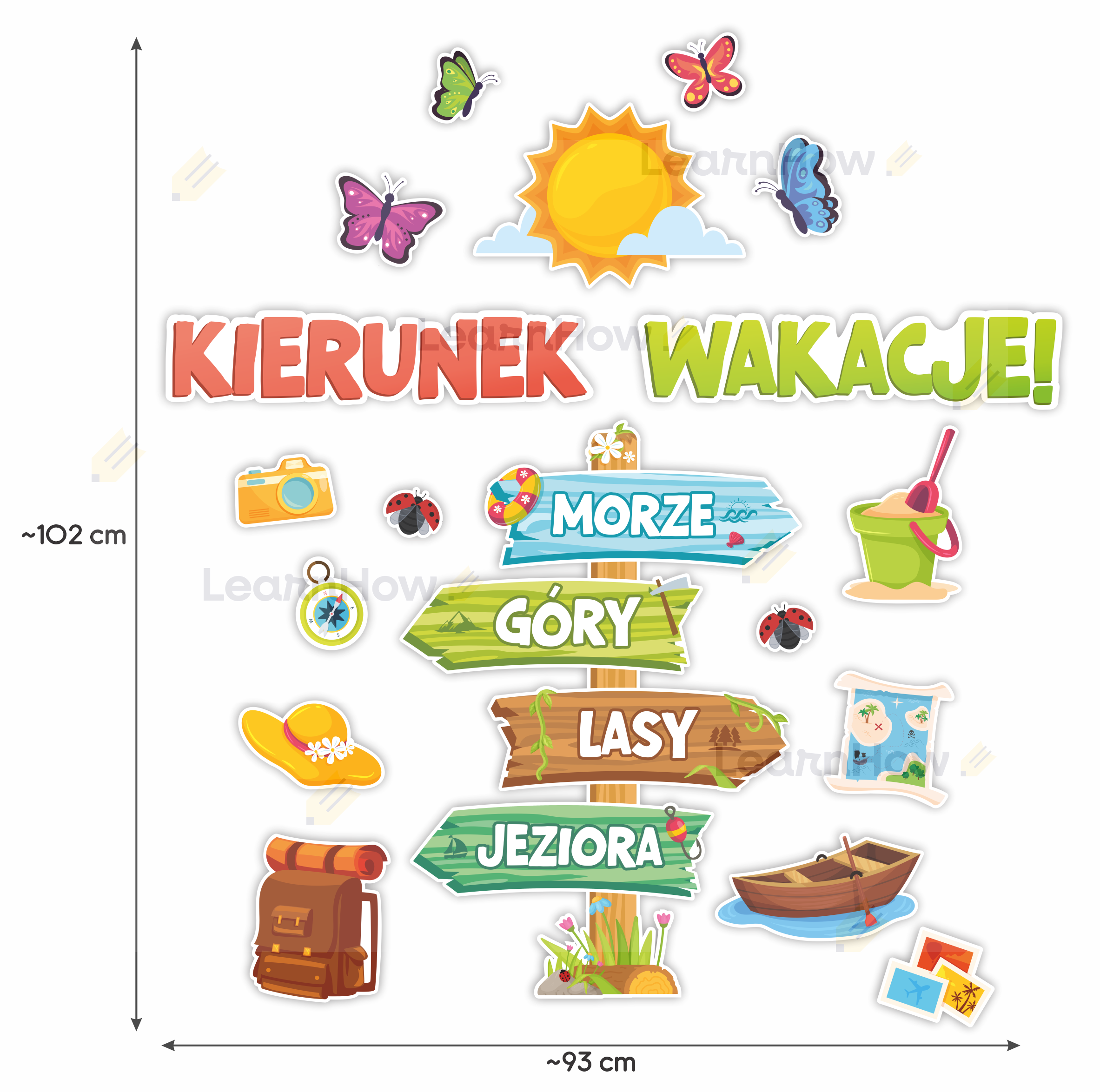 Dekoracja Szkolna KIERUNEK WAKACJE XL Learnhow pl dekoracja-szkolna-kierunek-wakacje-xl-learnhow-pl