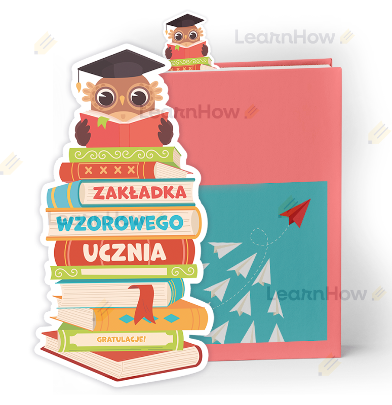 Zakładki do książek w kształcie - Wzorowy Uczeń - sowa | LearnHow