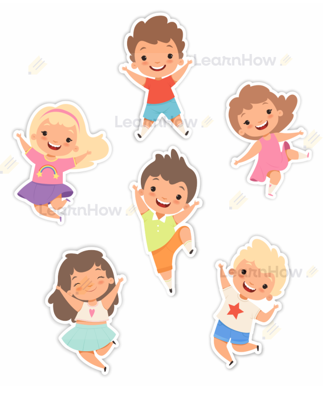 Dzieci dekoracja, wesołe dzieci dwustronne.png