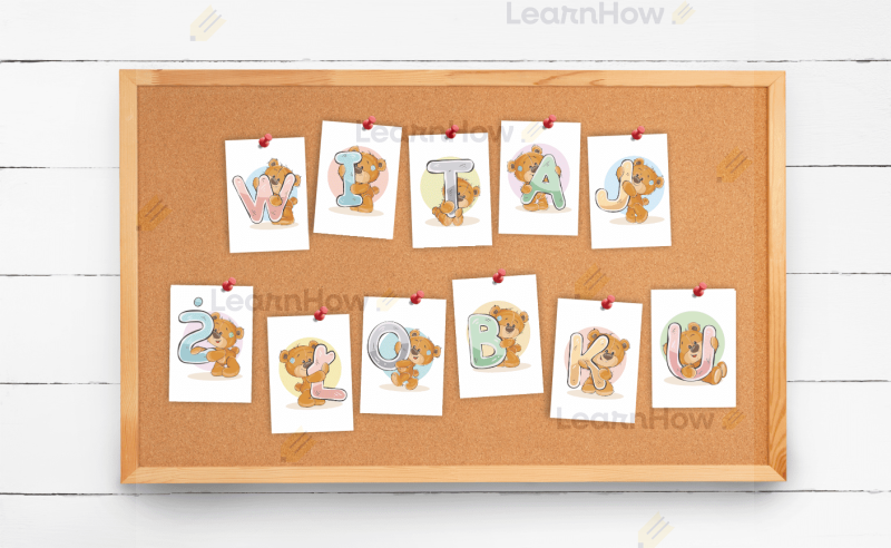 Literki na tablice, litery dekoracyjne a4, witaj żłobku dla dzieci.png