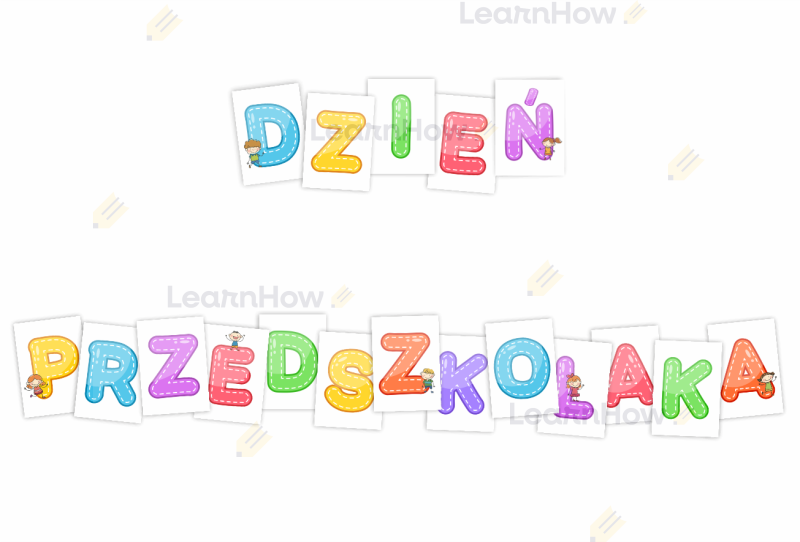 Litery dekoracyjne do przedszkola - Dzień przedszkolaka.png