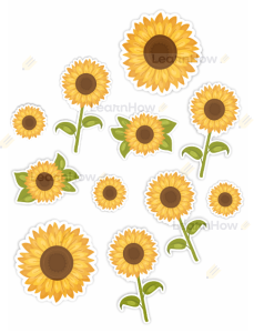 OZDOBY OKIENNE - SŁONECZNIKI (dwustronne)