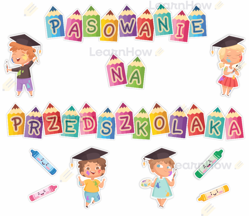 Dekoracja pasowania na przedszkolaka - zestaw dekoracyjny literki wycinane do kształtu kredki.png