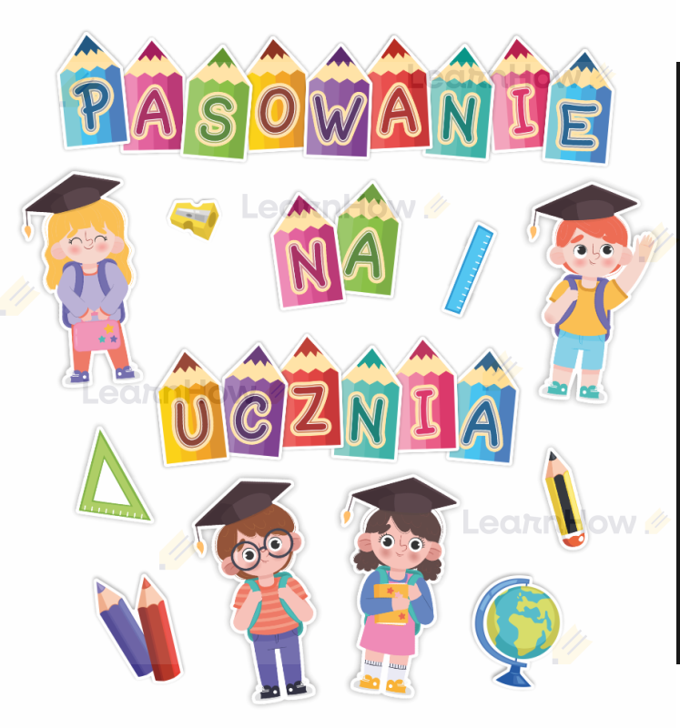 Napis dekoracyjny pasowanie na ucznia - zestaw dekoracyjny do szkoły - dwustronna.png