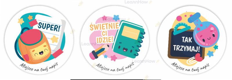 Naklejki z miejscem na własny napis, duże naklejki motywacyjne 60 mm.png