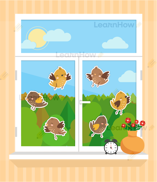 Dekoracje na okno, dwustronne ozdoby okienne - wróble.png