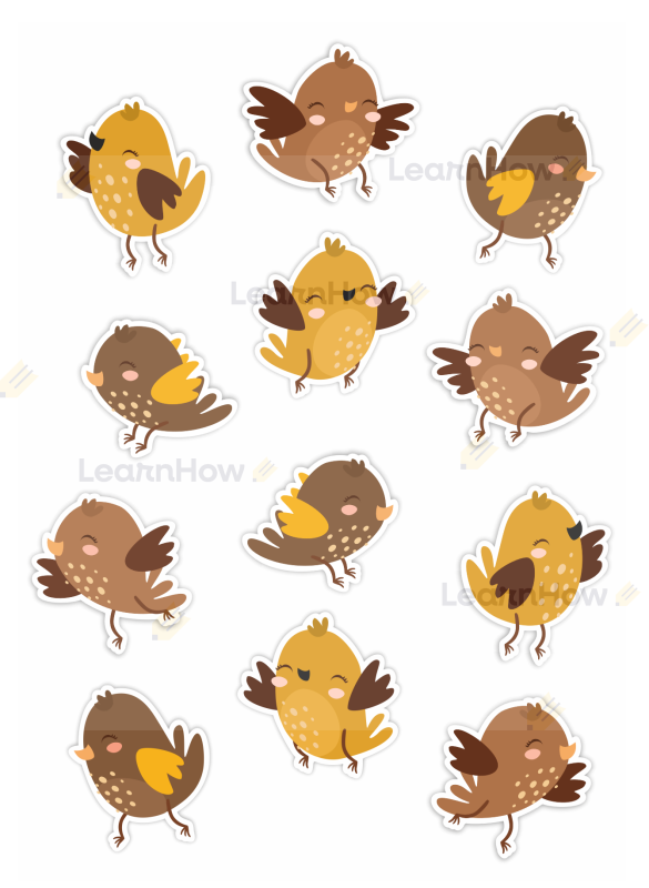 Dekoracja wróbelki dwustronne - wtraże na okna duży zestaw.png