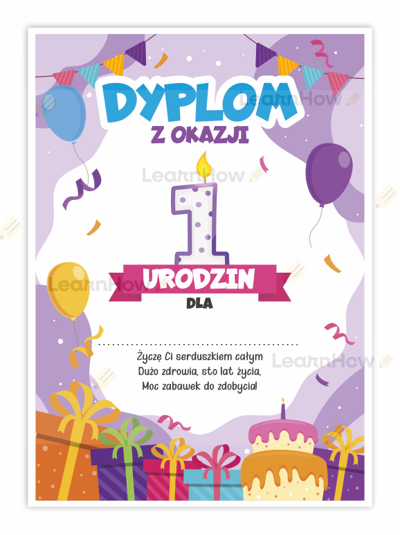 Dyplom urodzinowy A5 z okazji ukończenia pierwszych urodzin, mały dyplom.png