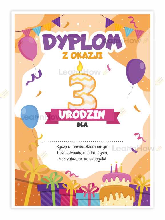 Dyplom urodzinowy A5 z okazji ukończenia trzecich urodzin, mały dyplom.png