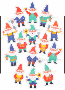 OZDOBY OKIENNE - KRASNALE - DUŻY ZESTAW! (dwustronne) 