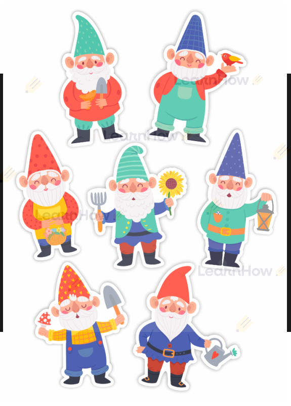 Dekoracja na okna krasnale, krasnoludki, siedem krasnoludków.png