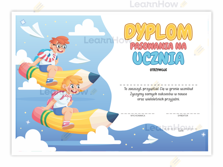 Dyplom Pasowania na ucznia - niebo - uroczystość pasowanie na ucznia.png
