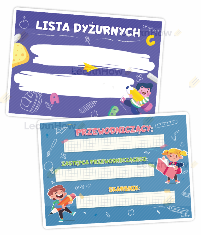 Zestaw trójki klasowej, dyżurni, zestaw organizacyjny do klasy - tablice suchościeralne.png