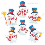 DEKORACJA OKIENNA ZIMOWA - BAŁWANKI (dwustronne) 