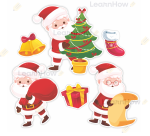 DEKORACJA OKIENNA ŚWIĄTECZNA - DUŻE MIKOŁAJE  (dwustronne)