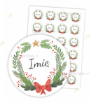 NAKLEJKI ŚWIĄTECZNE - IMIENNE 01 (24 sztuki, 40mm)  