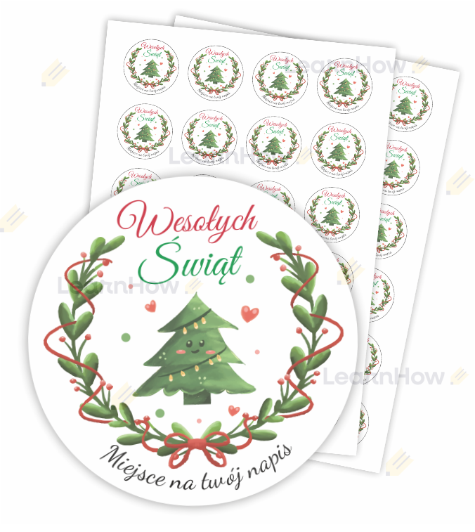 Wesołych świąt - miejsce na twój napis - naklejki świąteczne personalizowane dla dzieci, naklejki dla szkół i przedszkoli.png