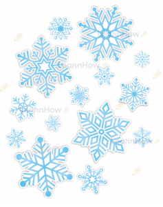 OZDOBY OKIENNE ZIMOWE - ŚNIEŻYNKI - DUŻY ZESTAW (dwustronne)