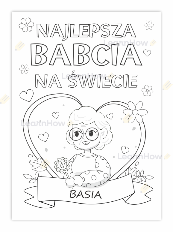 Dyplom do kolorowania NAJLEPSZA BABCIA NA ŚWIECIE - Dzień babci i dziadka.png