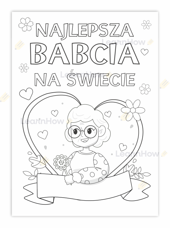 Dyplom do kolorowania NAJLEPSZA BABCIA NA ŚWIECIE.png