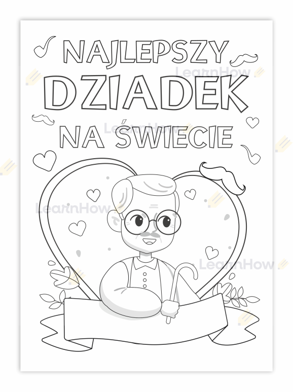 Dyplom do kolorowania Najlepszy DZIADEK na świecie - dzień dziadka i babci.png