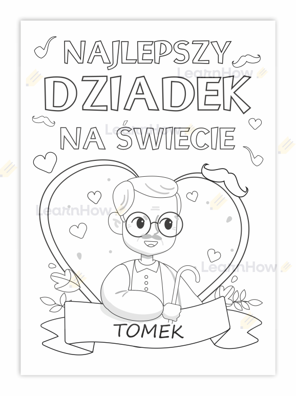 Dyplom do kolorowania Najlepszy DZIADEK na świecie - dzień dziadka.png