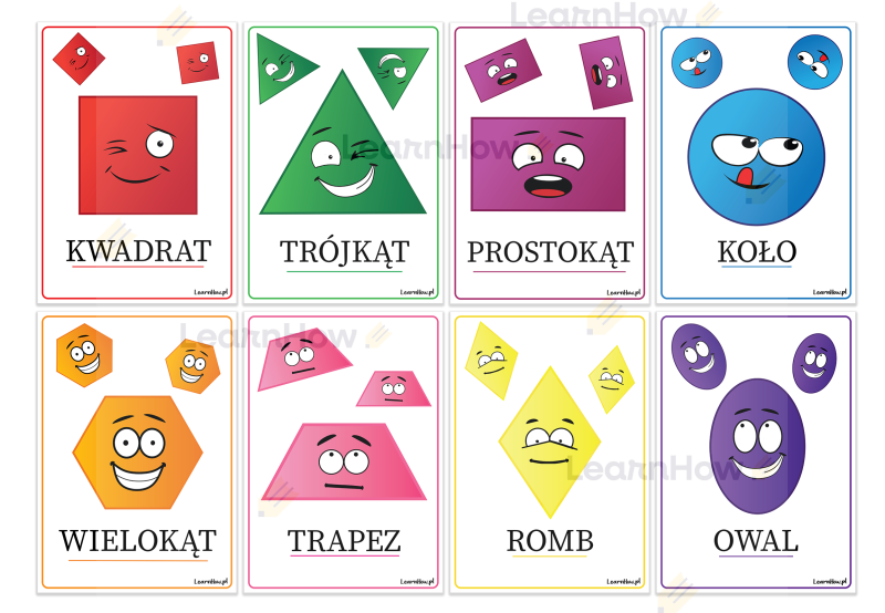 Plansze dydaktyczne, nauka figur, geometria, plansze edukacyjne, idealne jako wystrój szkolnej sali