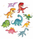 DEKORACJA OKIENNA - DINOZAURY (dwustronne)