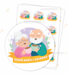 NAKLEJKI DZIEŃ BABCI I DZIADKA - BABCIA I DZIADEK (24 sztuk, 60mm)