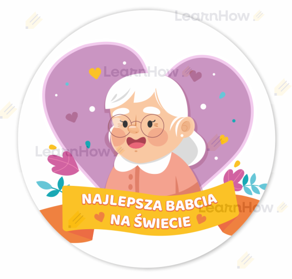 Najlepsza babcia na świcie, naklejka odznaka, świętowanie dnia babci.png