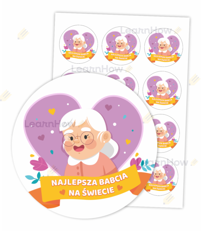 Najlepsza babcia na świecie, dzień babci i dziadka - naklejki.png