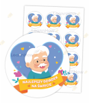 NAKLEJKI DZIEŃ DZIADKA - NAJLEPSZY DZIADEK NA ŚWIECIE (12 sztuk, 60mm)