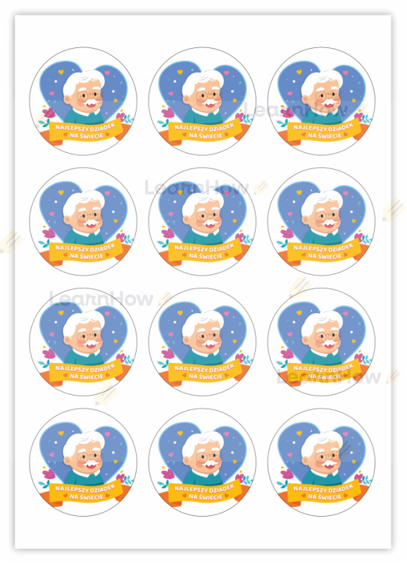 Naklejki dzień babci i dziadka - Najlepszy dziadek na świecie - odznaka.png