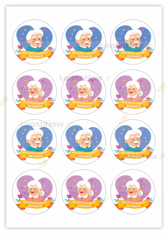Naklejki dzień babci i dziadka - Najlepszy dziadek na świecie, Najlepsza babcia na świecie.png