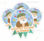 MEDAL PAPIEROWY - NAJLEPSZY DZIADEK NA ŚWIECIE (4 sztuki)