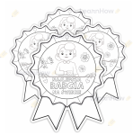MEDAL PAPIEROWY - NAJLEPSZA BABCIA - DO KOLOROWANIA  (4 sztuki)