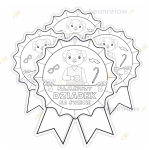 MEDAL PAPIEROWY - NAJLEPSZY DZIADEK - DO KOLOROWANIA  (4 sztuki)