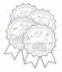 MEDAL PAPIEROWY - BABCI I DZIADKA - DO KOLOROWANIA  (4 sztuki) 