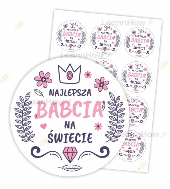 Najlepsza babcia na świecie - naklejki dla babci, naklejki dzień Babci.png