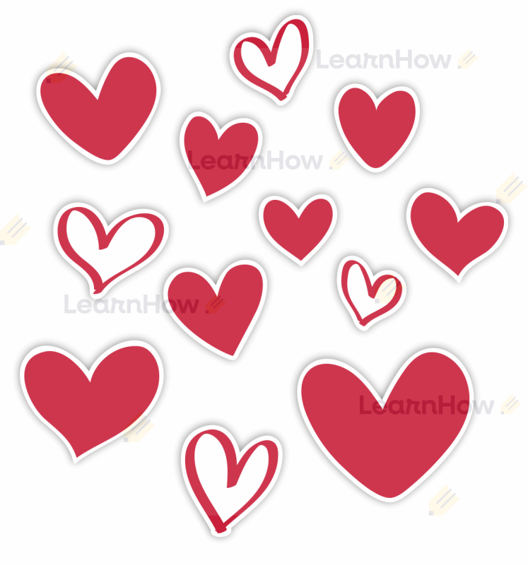 Dekoracja walentynki - serduszka dekoracyjne, ozdobne serca.png