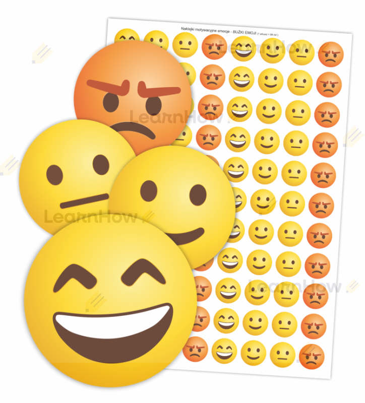 Naklejki do szkoły, przedszkola, naklejki buźki motywacyjne, emoji.png