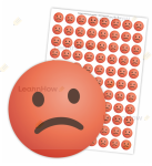 NAKLEJKI MOTYWACYJNE  - SMUTNA BUZIA (88 sztuk, 20mm) 