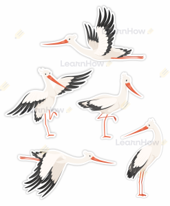 OZDOBY OKIENNE WIOSNA - BOCIANY (dwustronne) 