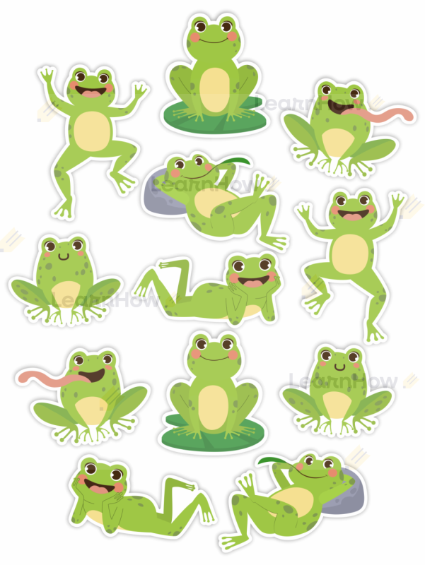 Dekoracja wiosenna żabki - żaby, dekoracje na wiosne - duży zestaw.png