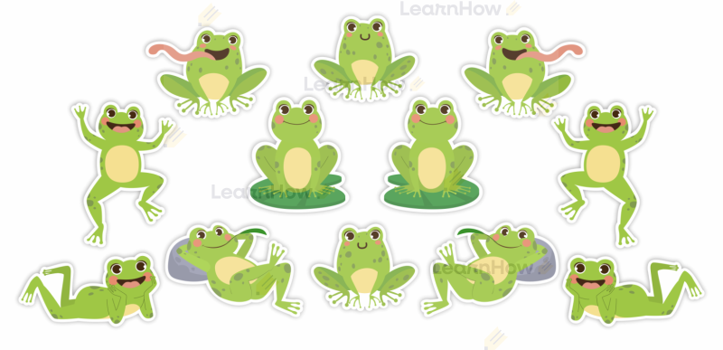 Dekoracja wiosna - żabki dekoracyjne - dekoracje dwustronne - duży zestaw 12.png