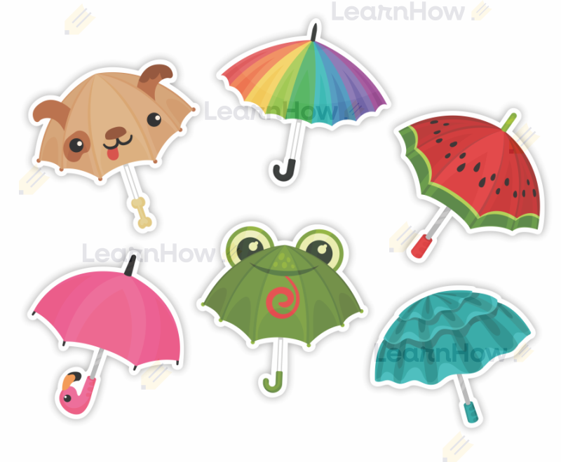 Dekoracja Parasolki - dekoracja wesołe parasolki - dekoracja wiosenna dwustronna - wiosna - szkolna.png