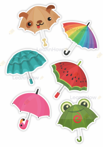 OZDOBY OKIENNE WIOSNA - PARASOLE (dwustronne) 