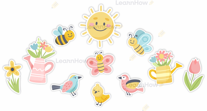 Dekoracja dwustronna - zestaw wiosennych dekoracji do szkoły przedszkola.png