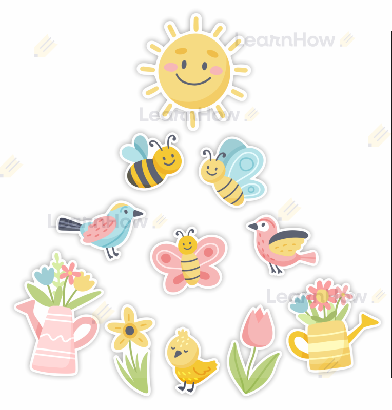 Ozdoba dwustronna - zestaw wiosennych dekoracji do szkoły przedszkola.png