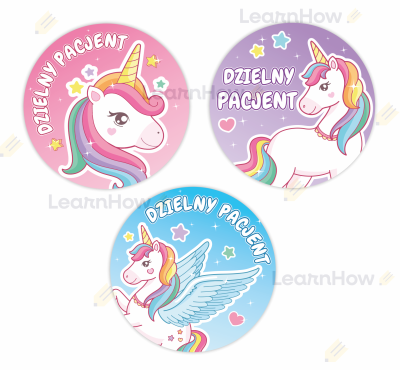 DZIELNY PACJENT NAKLEJKI - DZIELNA PACJENTKA - NAKLEJKI JEDNOROŻCE - SŁODKIE NAKLEJKI.png